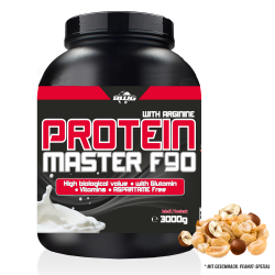 BWG Protein Master F90 Eiweissshake mit BCAAs und Glutamin / 3000g Dose  Peanut-Hazelnut