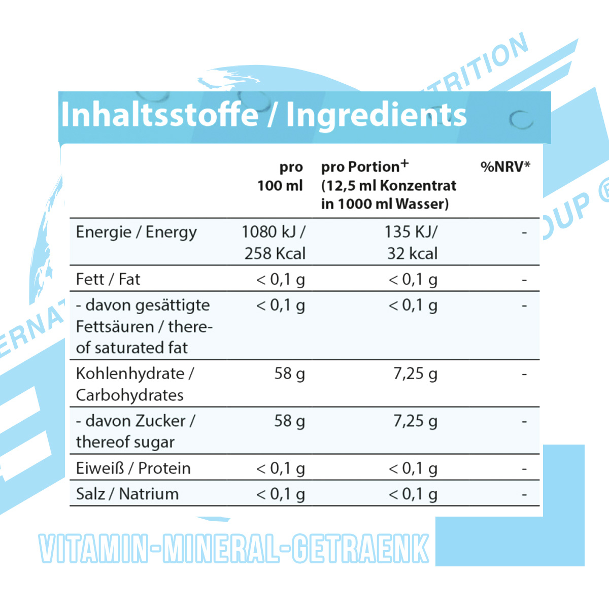 BWG - Mineral & Vitamin Konzentrat, Geschmack Apfel-Kirsch - BodyWorl
