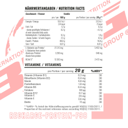 BWG Recharge Protein F98 Shake mit BCAAs und Glutamin 2500g Beutel, Vanille